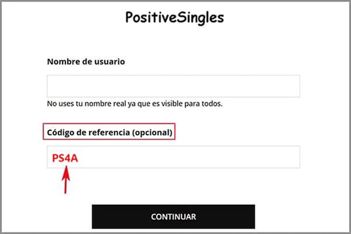 Código de Cupón de Referencia Oficial de PositiveSingles: PS4A