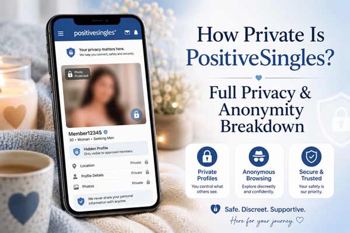 How private is PositiveSingles? Is PositiveSingles anonymous? Can I hide my profile on PositiveSingles? Does PositiveSingles show my real name? Does PositiveSingles keep my STD status private?Can I control who sees my profile? Will Google index my PositiveSingles profile?Does PositiveSingles have private photo albums? PositiveSingles privacy settings， how safe is PositiveSingles， is PositiveSingles confidential， does PositiveSingles protect my identity,PositiveSingles profile visibility