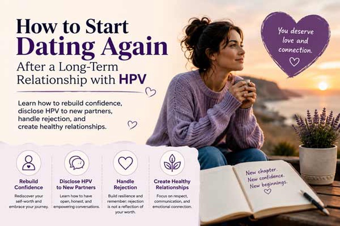 relationship HPV, reentering dating after breakup HPV, how to start dating again after long term relationship with HPV, what to expect dating with HPV after breakup, 
