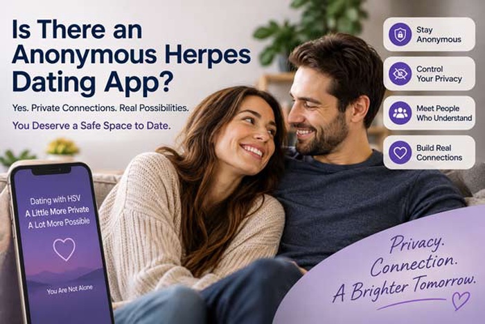 anonymous herpes dating app, anonymous HSV dating app, private HSV dating app, herpes dating app privacy, private herpes dating, PositiveSingles privacy, herpes dating anonymously, meet people with herpes privately, hide identity on herpes dating app, HSV dating privacy