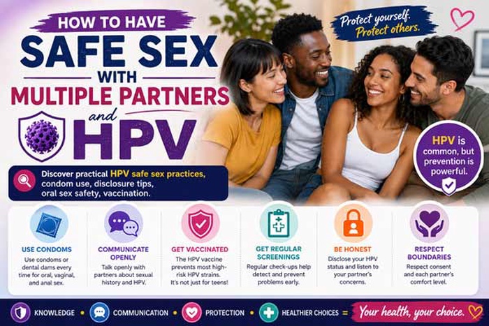 Learn how to have safe sex with multiple partners and HPV. Discover practical HPV safe sex practices, condom use, disclosure tips, oral sex safety, vaccination