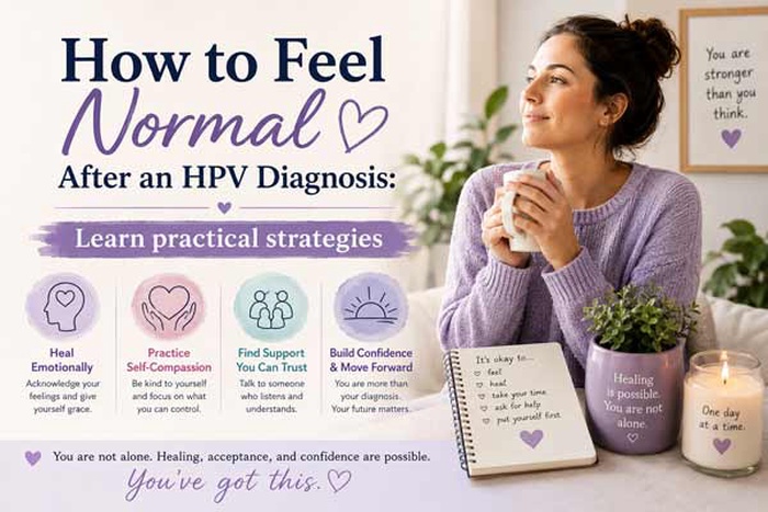 feel normal with HPV, feeling normal after HPV diagnosis, accepting HPV diagnosis, can you live a normal life with HPV, how to feel normal while having HPV, how to accept having HPV, how to stop worrying about HPV, how to stop feeling embarrassed about HPV, how to stop feeling ashamed of HPV, how to cope with HPV emotionally, how to live a normal life with HPV, rebuilding self-esteem after HPV