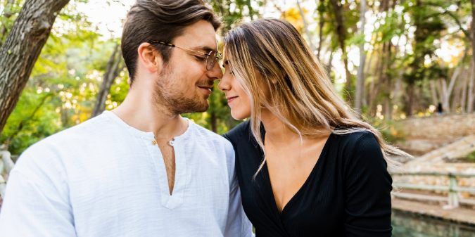 young beautiful woman with her partner