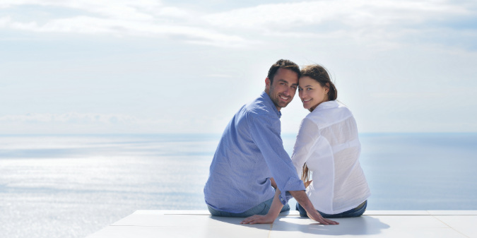positive couple with love