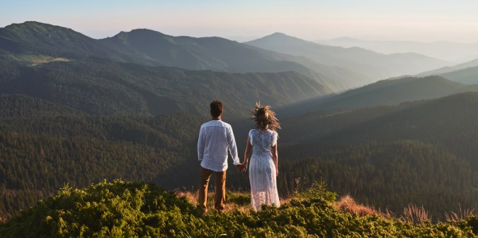 couple on a mountain