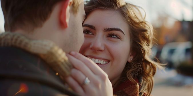 A man and a woman gaze into each other